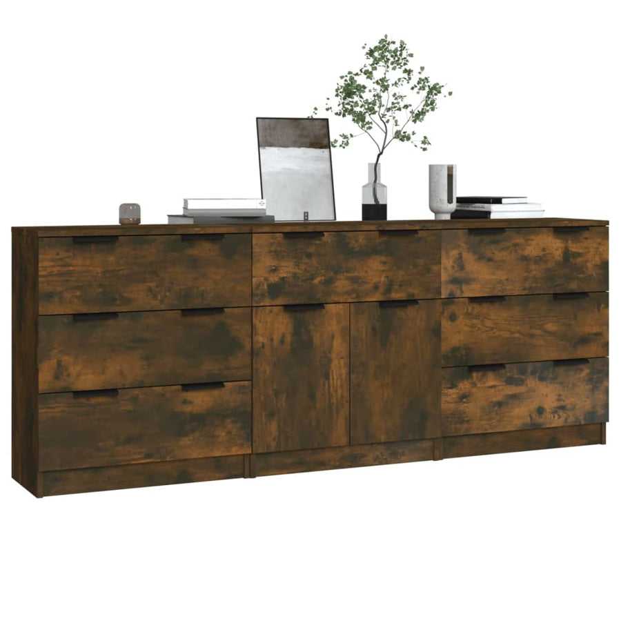 Dressoirs Bewerkt Hout Kleurig Gerookt eiken
