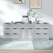 Dressoir bewerkt hout grijs sonoma eiken 60x30x70 cm