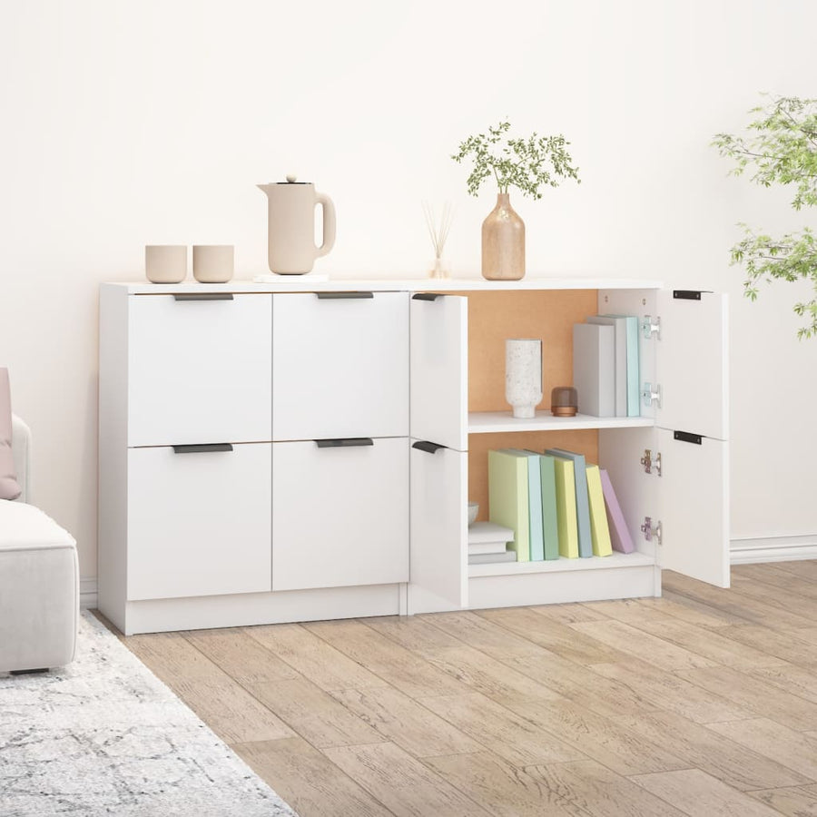 Dressoirs 2 St 60X30X70 Cm Bewerkt Hout Wit