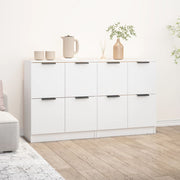 Dressoirs 2 st 60x30x70 cm bewerkt hout wit