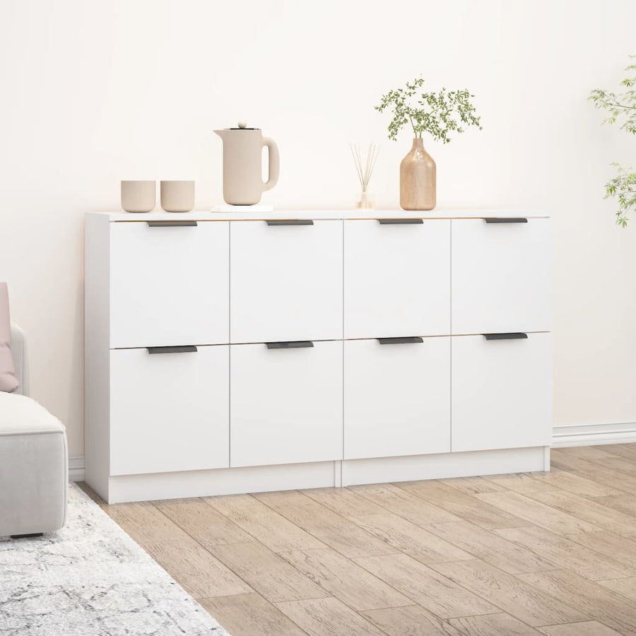 Dressoirs 2 St 60X30X70 Cm Bewerkt Hout Wit