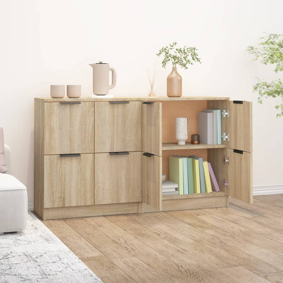 Dressoirs 2 St 60X30X70 Cm Bewerkt Hout Sonoma Eikenkleurig