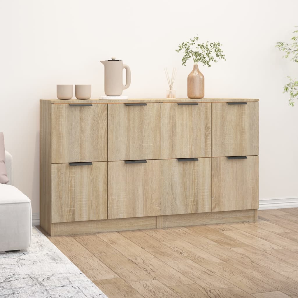 Dressoirs 2 St 60X30X70 Cm Bewerkt Hout Sonoma Eikenkleurig