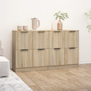 Dressoirs 2 st 60x30x70 cm bewerkt hout sonoma eiken
