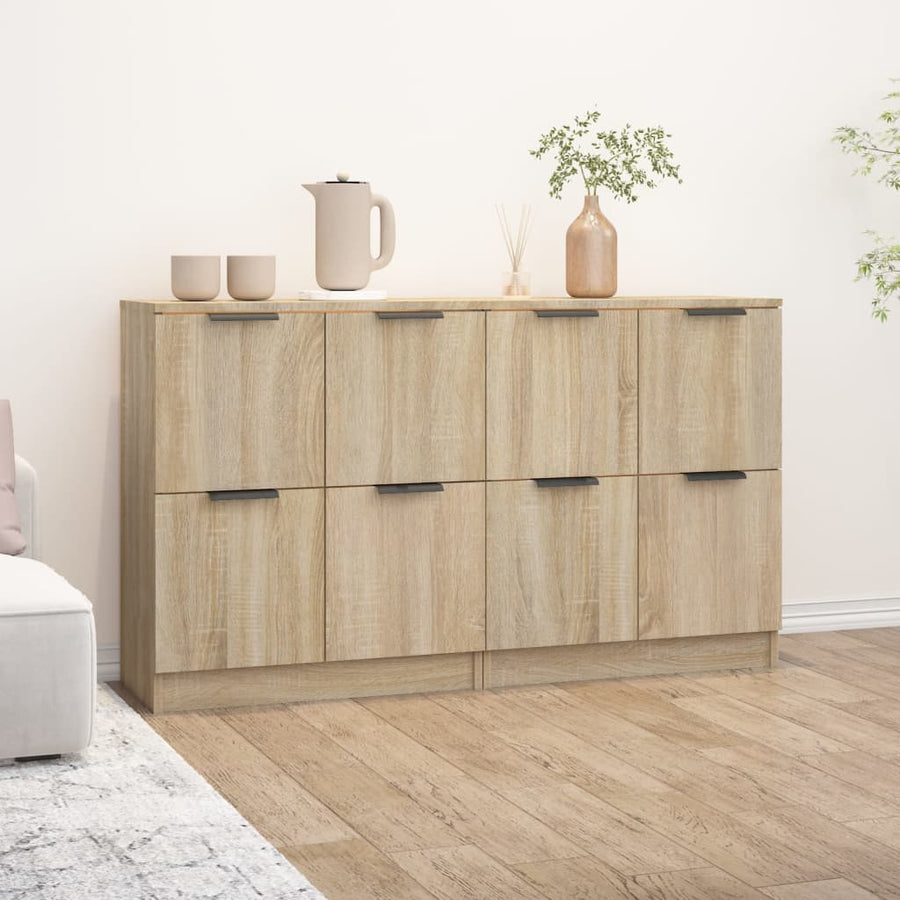 Dressoirs 2 St 60X30X70 Cm Bewerkt Hout Sonoma Eikenkleurig