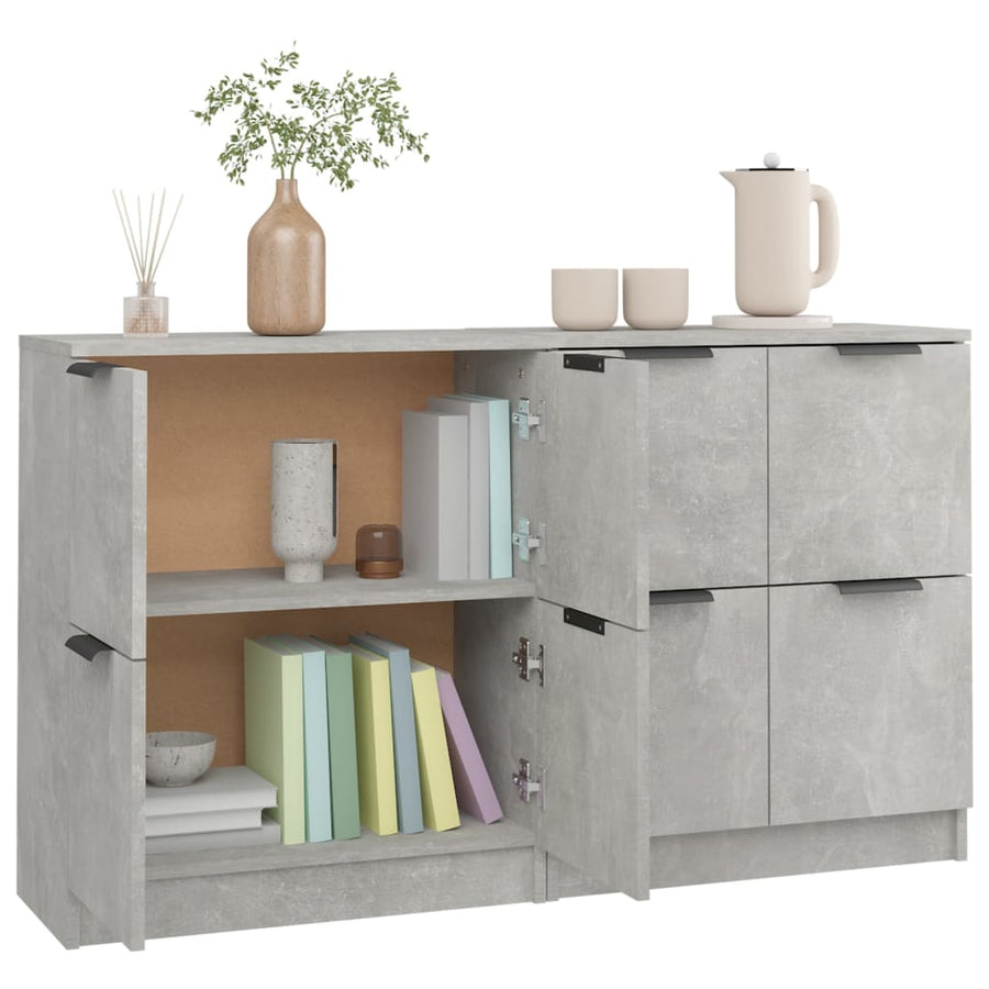 Dressoirs 2 St 60X30X70 Cm Bewerkt Hout Betongrijs