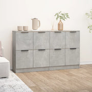 Dressoirs 2 st 60x30x70 cm bewerkt hout betongrijs