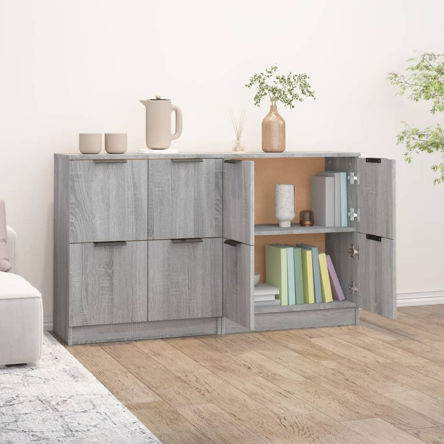 Dressoirs 2 St 60X30X70 Cm Bewerkt Hout Grijs Sonoma Eikenkleur