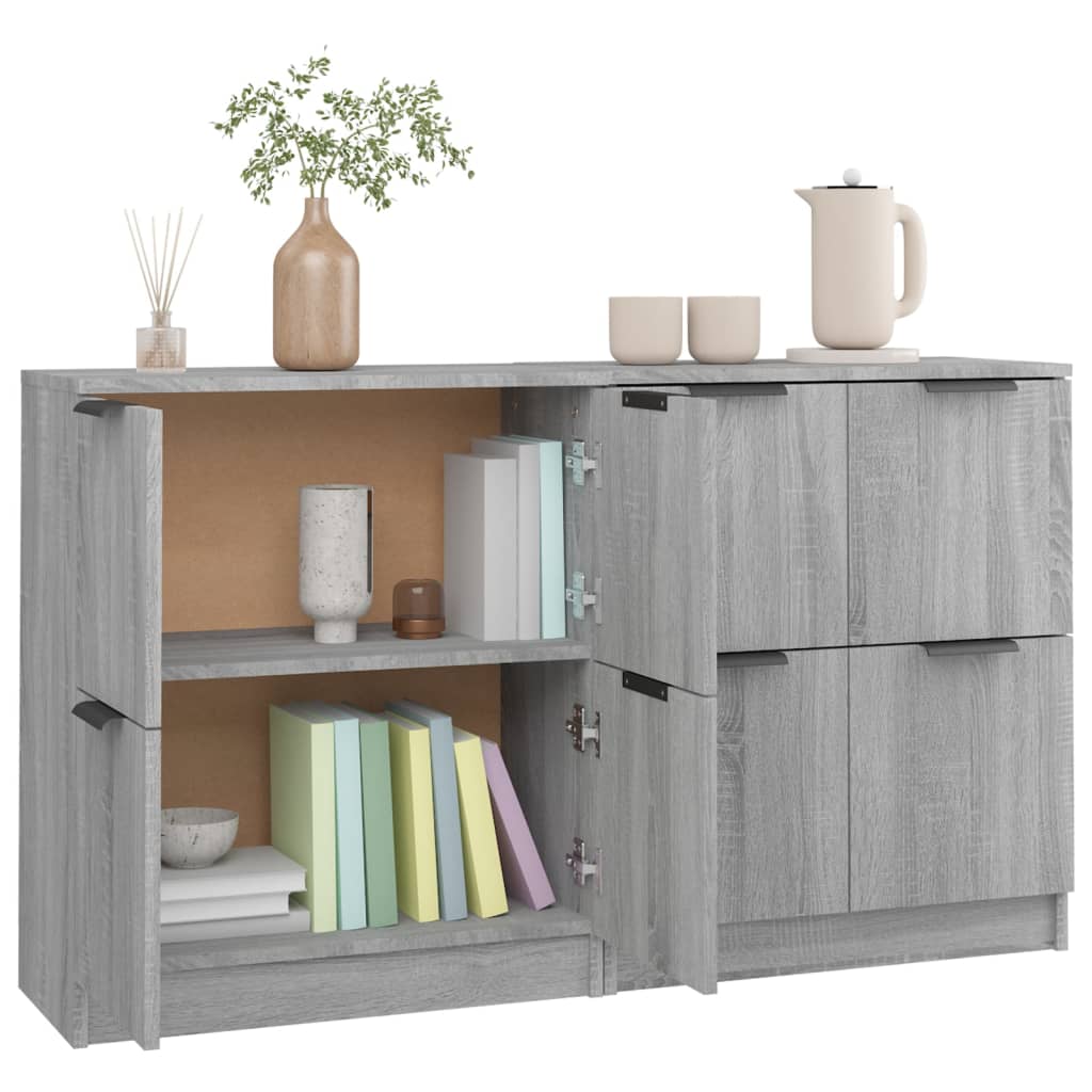 Dressoirs 2 St 60X30X70 Cm Bewerkt Hout Grijs Sonoma Eikenkleur