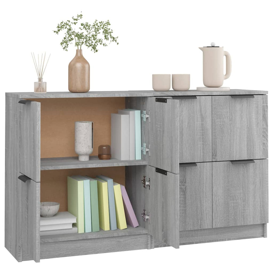 Dressoirs 2 St 60X30X70 Cm Bewerkt Hout Grijs Sonoma Eikenkleur