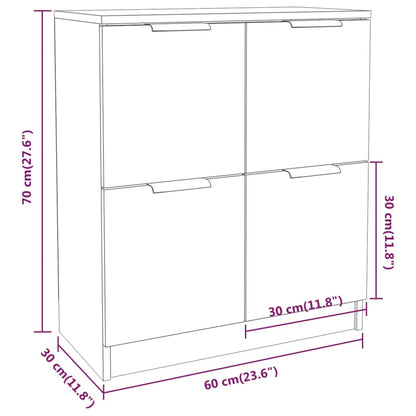 Dressoirs 2 St 60X30X70 Cm Bewerkt Hout Grijs Sonoma Eikenkleur