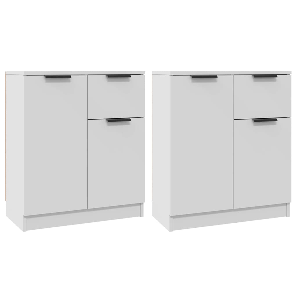 Dressoirs 2 St 60X30X70 Cm Bewerkt Hout Wit
