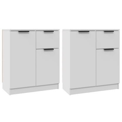 Dressoirs 2 St 60X30X70 Cm Bewerkt Hout Wit