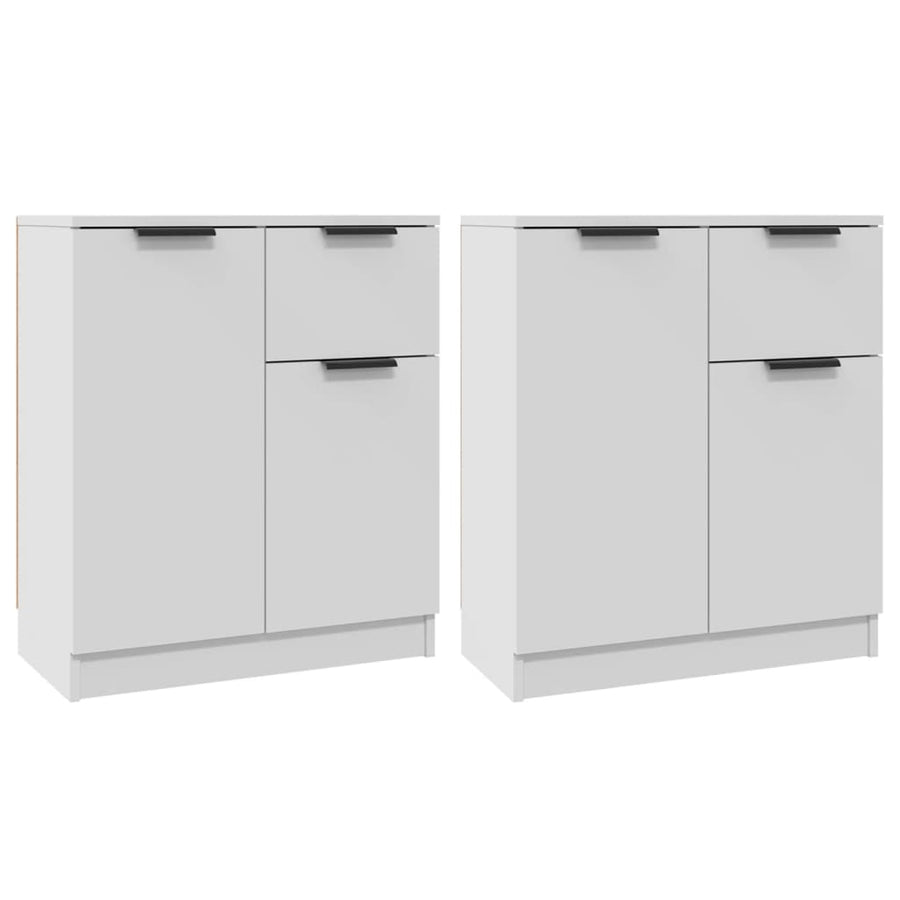 Dressoirs 2 St 60X30X70 Cm Bewerkt Hout Wit