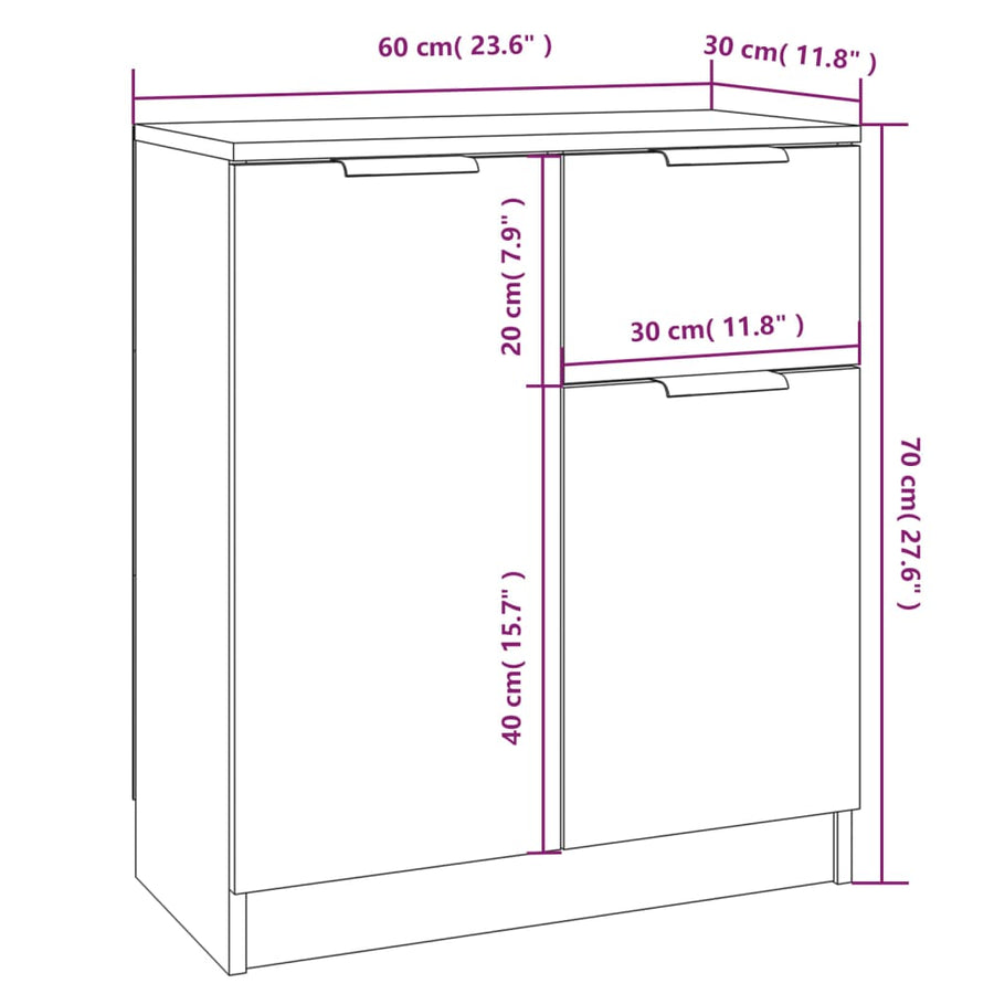 Dressoirs 60X30X70 Cm Bewerkt Hout Kleurig Sonoma eiken