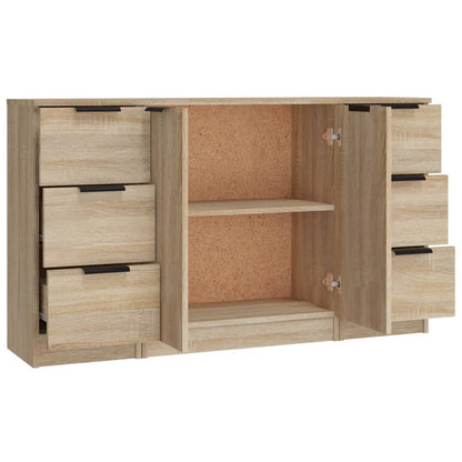 Dressoirs 3 St Bewerkt Hout Sonoma Eiken