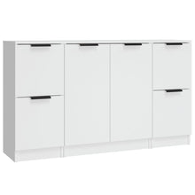 Dressoirs 3 St Bewerkt Hout Wit