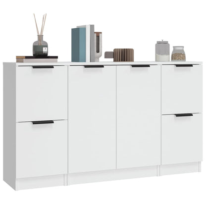 Dressoirs 3 St Bewerkt Hout Wit