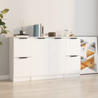 Dressoirs 3 st bewerkt hout wit 30x30x70cm 60x30x70cm