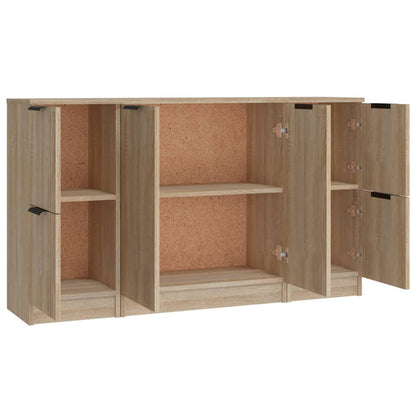 Dressoirs 3 St Bewerkt Hout Sonoma Eiken