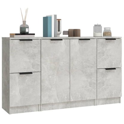 Dressoirs 3 St Bewerkt Hout Betongrijs
