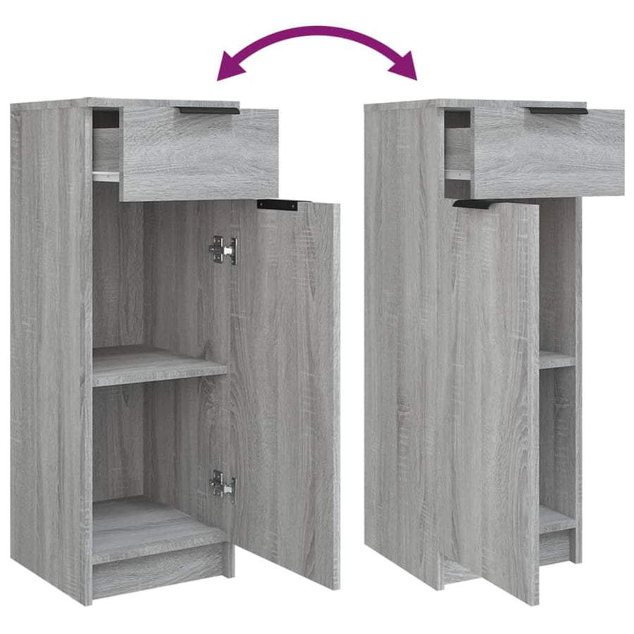 -Delige Badkamermeubelset Bewerkt Hout Grijs Sonoma Eikenkleur grey sonama