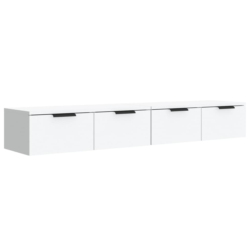 Wandkasten 2 St 68X30X20 Cm Bewerkt Hout Wit