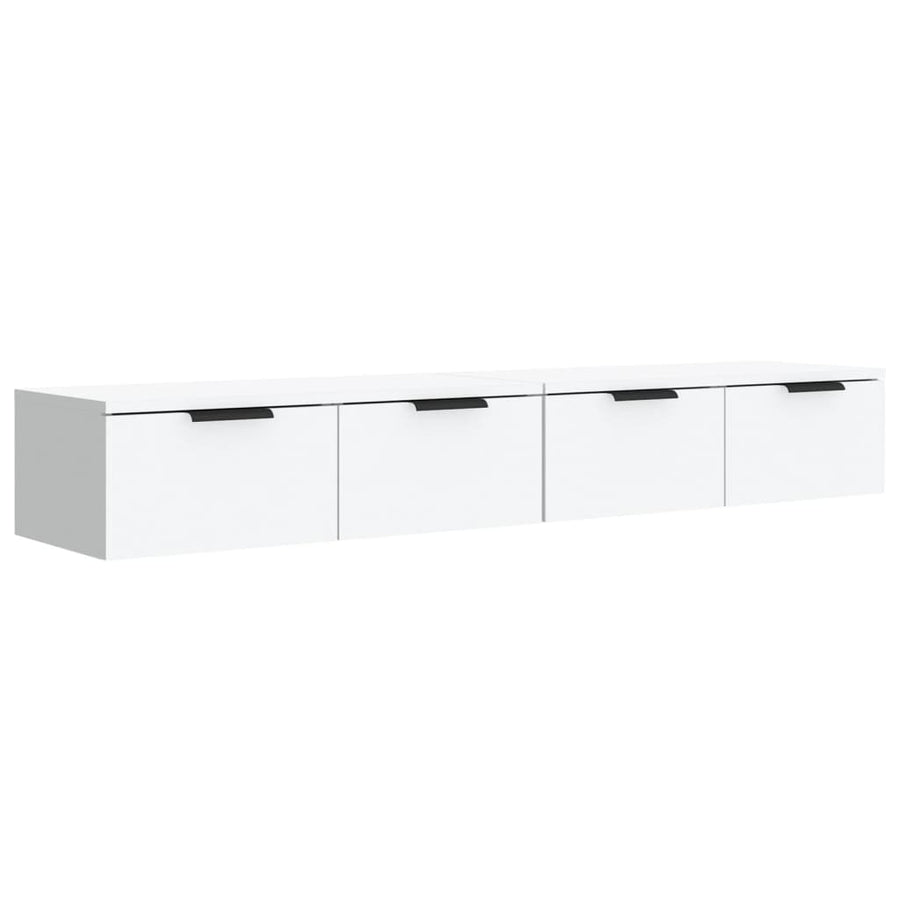 Wandkasten 2 St 68X30X20 Cm Bewerkt Hout Wit