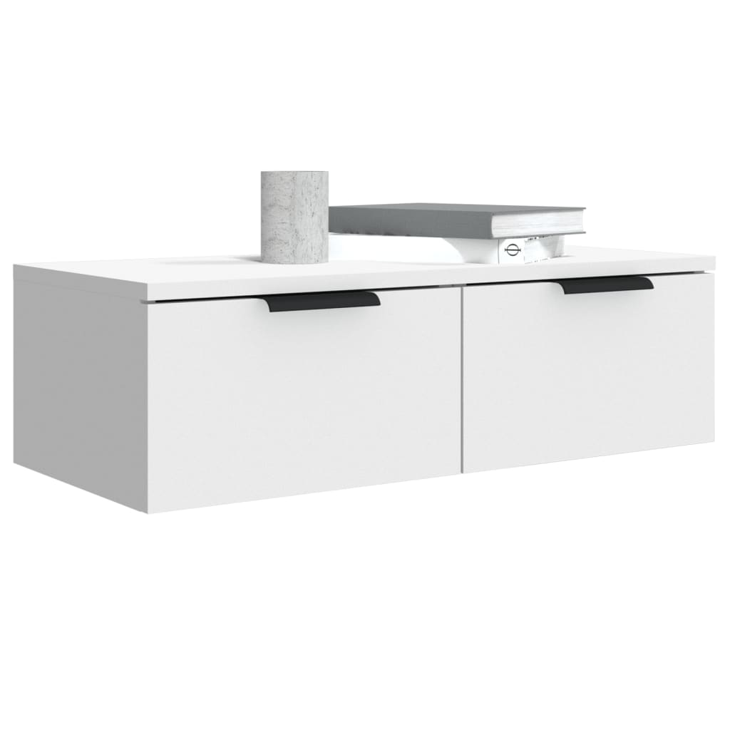 Wandkasten 2 St 68X30X20 Cm Bewerkt Hout Wit
