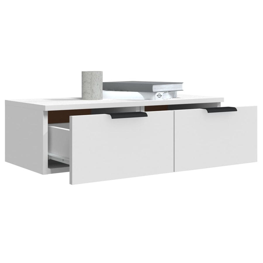 Wandkasten 2 St 68X30X20 Cm Bewerkt Hout Wit