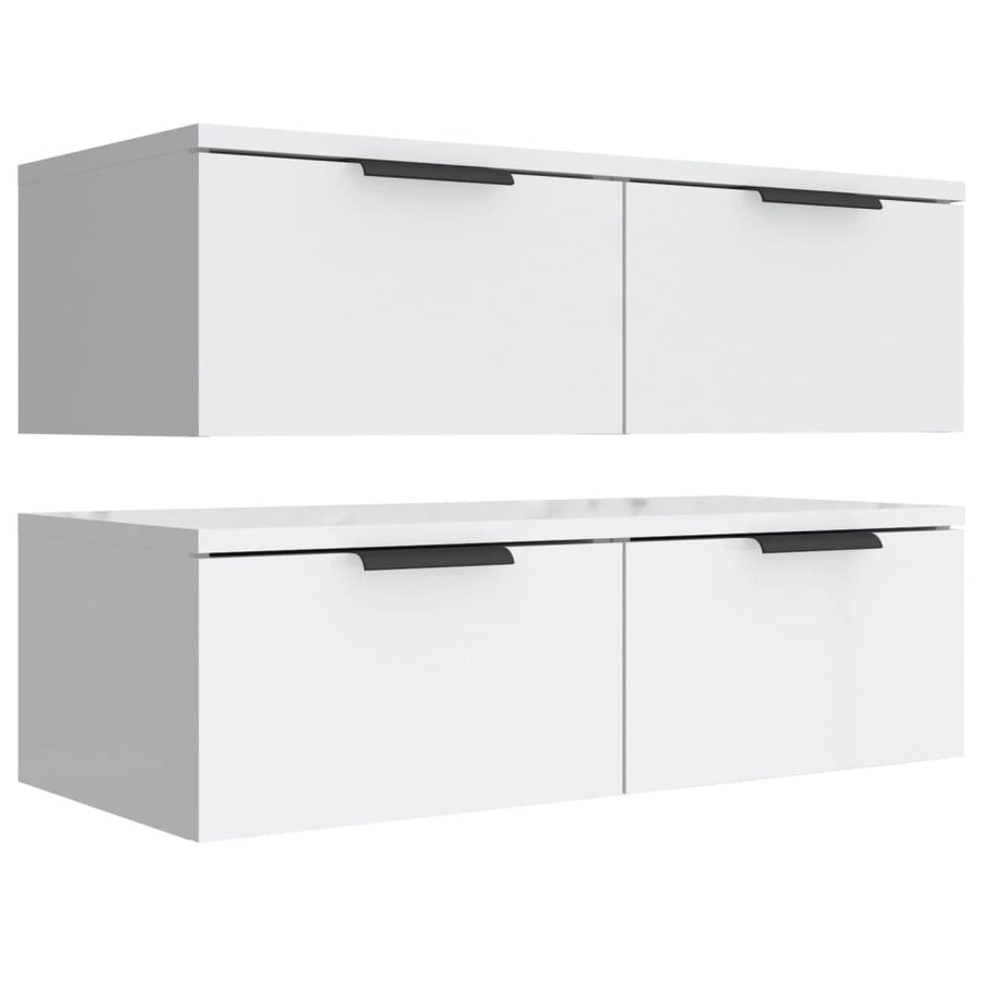 Wandkasten 2 St 68X30X20 Cm Bewerkt Hout Wit