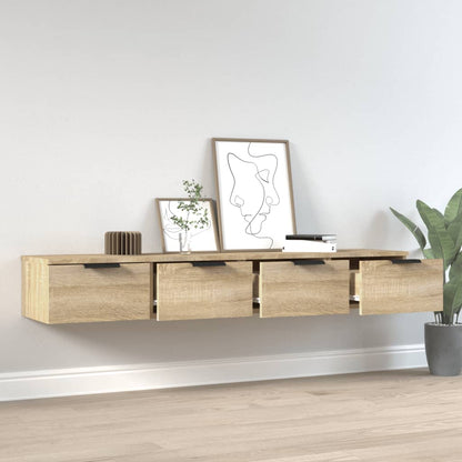 Wandkasten 2 St 68X30X20 Cm Bewerkt Hout Sonoma Eikenkleurig