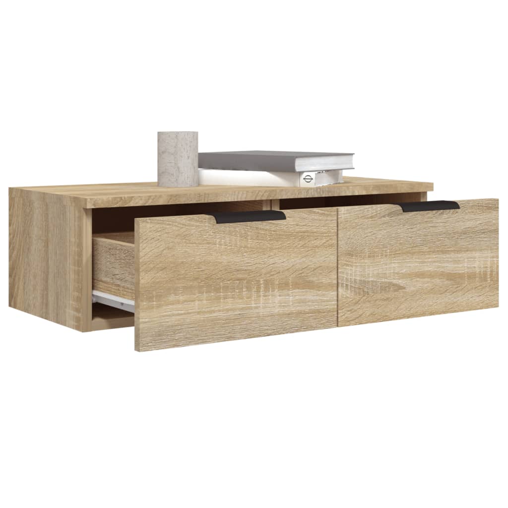 Wandkasten 2 St 68X30X20 Cm Bewerkt Hout Sonoma Eikenkleurig
