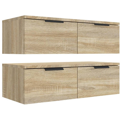Wandkasten 2 St 68X30X20 Cm Bewerkt Hout Sonoma Eikenkleurig
