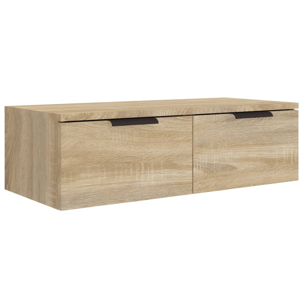 Wandkasten 2 St 68X30X20 Cm Bewerkt Hout Sonoma Eikenkleurig