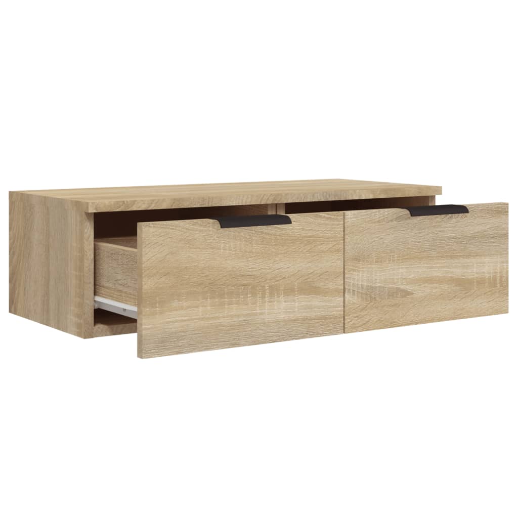 Wandkasten 2 St 68X30X20 Cm Bewerkt Hout Sonoma Eikenkleurig