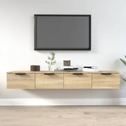 Wandkasten 2 st 68x30x20 cm bewerkt hout sonoma eiken