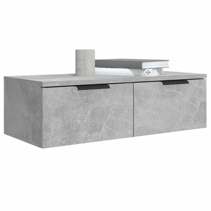 Wandkasten 2 St 68X30X20 Cm Bewerkt Hout Betongrijs