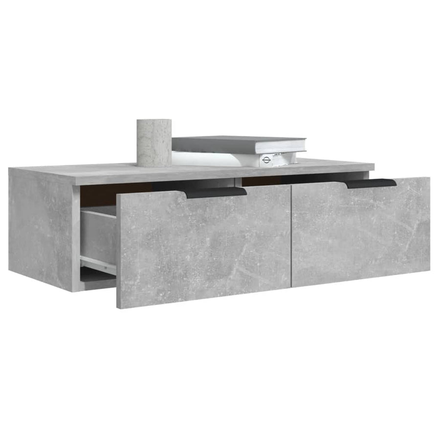 Wandkasten 2 St 68X30X20 Cm Bewerkt Hout Betongrijs
