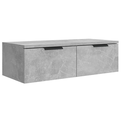 Wandkasten 2 St 68X30X20 Cm Bewerkt Hout Betongrijs