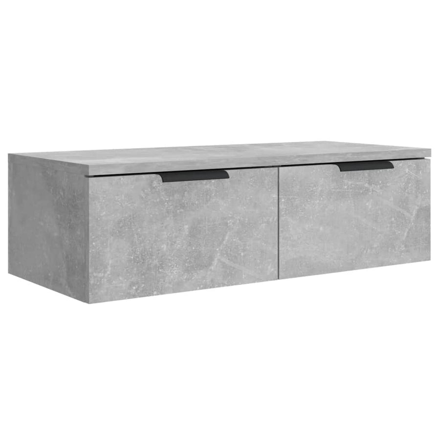 Wandkasten 2 St 68X30X20 Cm Bewerkt Hout Betongrijs