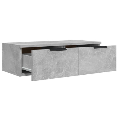 Wandkasten 2 St 68X30X20 Cm Bewerkt Hout Betongrijs