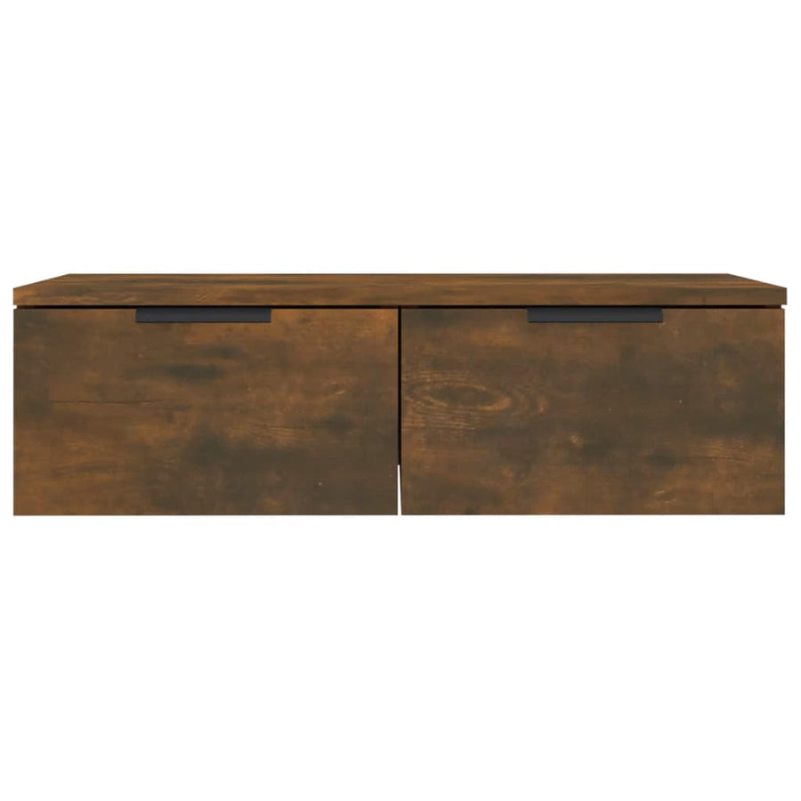 Wandkasten 68X30X0 Cm Bewerkt Hout Kleurig 2 Gerookt eiken