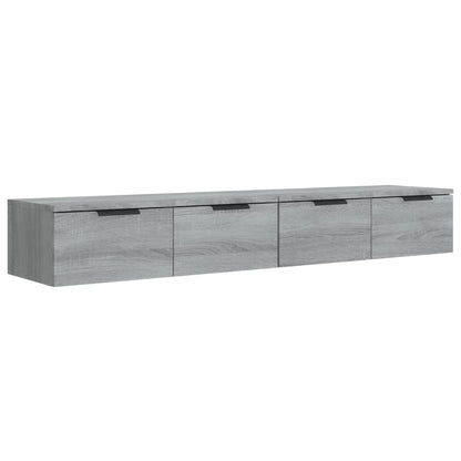 Wandkasten 2 St 68X30X20 Cm Bewerkt Hout Grijs Sonoma Eiken