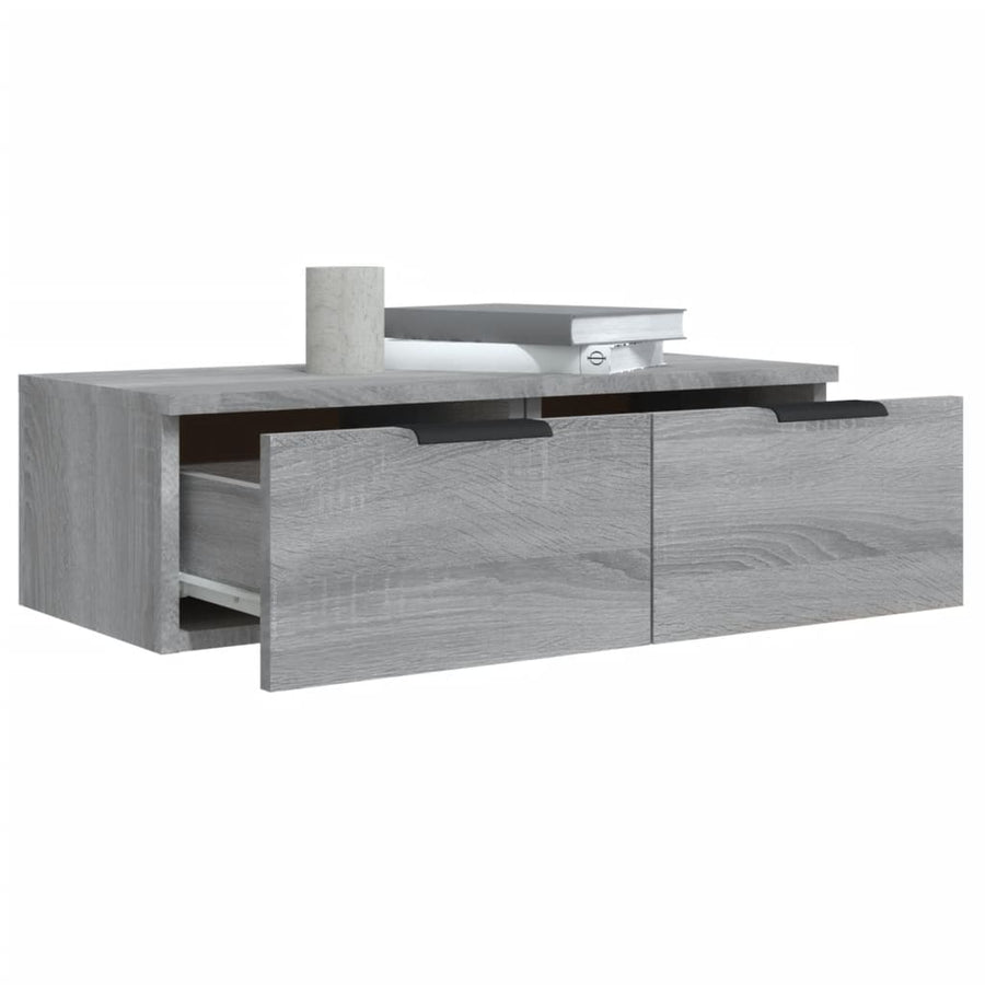 Wandkasten 2 St 68X30X20 Cm Bewerkt Hout Grijs Sonoma Eiken
