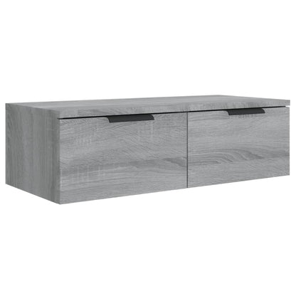 Wandkasten 2 St 68X30X20 Cm Bewerkt Hout Grijs Sonoma Eiken
