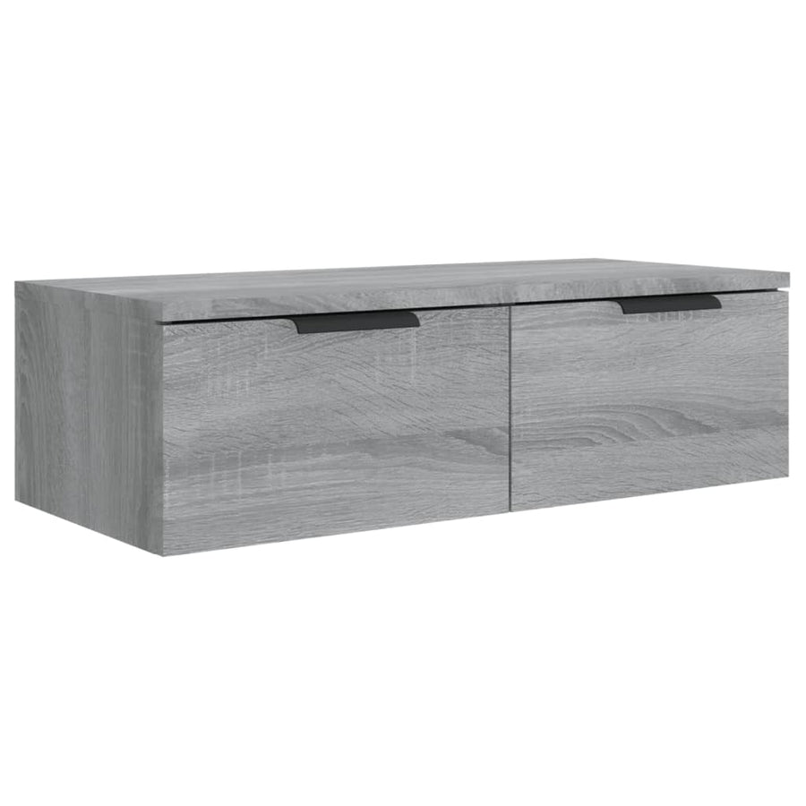 Wandkasten 2 St 68X30X20 Cm Bewerkt Hout Grijs Sonoma Eiken