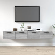 Wandkasten 2 st 68x30x20 cm bewerkt hout grijs