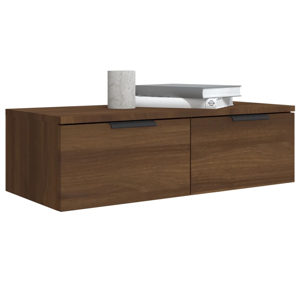 Wandkasten 2 St 68X30X20 Cm Bewerkt Hout Bruineikenkleurig
