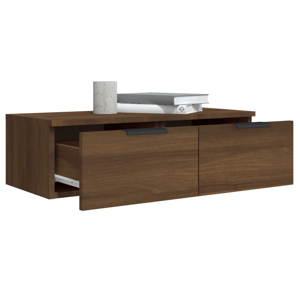 Wandkasten 2 St 68X30X20 Cm Bewerkt Hout Bruineikenkleurig